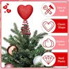 Red Mini Valentine Day Tree Topper Glitter Heart Shape Tree Hat Valentines Decorations Home Decoration Chic Hanging Decorations 6