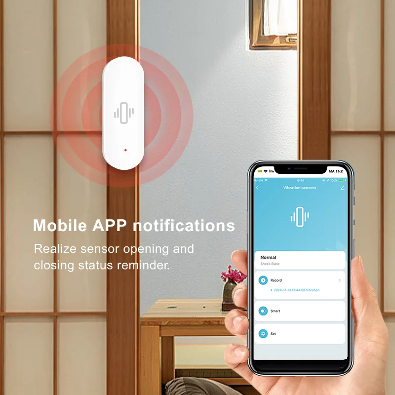 WiFi Vibration Sensor with Smart App Notification for Real-Time Security Monitoring