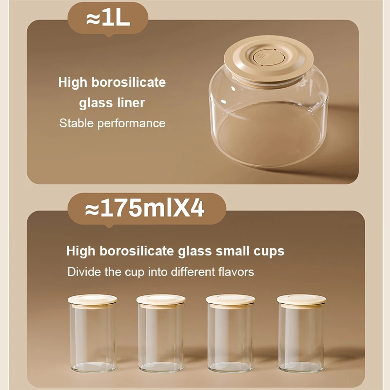Automatic Multifunctional Yogurt Maker Leben Enzyme Fermenter Rice Wine Natto Fermenting Machine 1L Glass Container With Timer 4