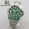 BLIGER 40mm GMT Men Mechanical Wristwatch NH34 Watch Sapphire Glass C3 Luminous Ceramic Bezel Green Dial Waterproof Glide Clasp 5