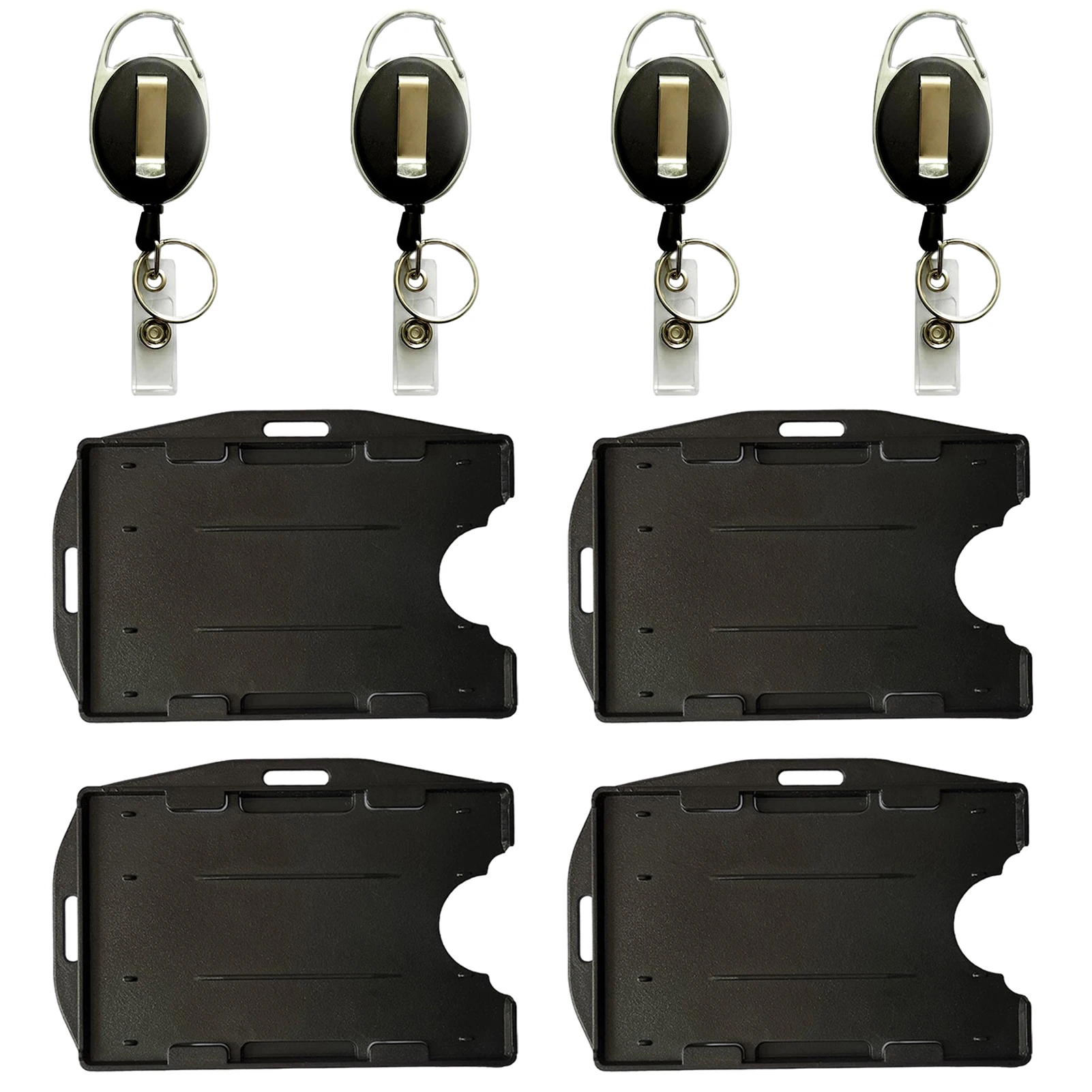 

4pcs Lightweight Teacher Students 4 Key Reels Retractable Design Security Personnel Doctor Nurse Card Protective Badge Holder