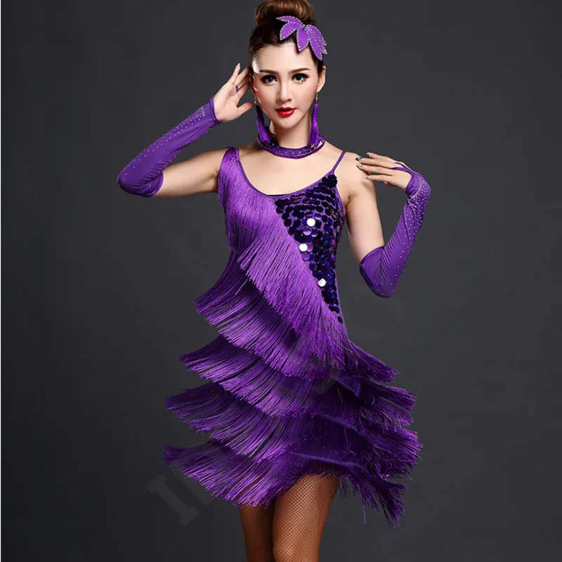 Latin Dance Skirt Tassel for Women Ballroom Lady Clothes Tango Salsa Costume adult sexy short competition dance dress dance skirt