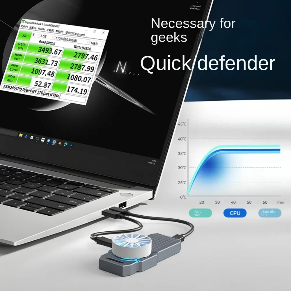 Maiwo-gabinete de Disco Rígido Externo Estojo de Unidade de Estado Sólido M.2 Nvme Ssd Enclosure Tipo-c 4.0 Compatível com Thunderbolt 40gbps - Imagem 4