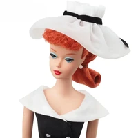 Original Retro Barbie Signature 1962, réplica clásica de muñecas, vestido negro de princesa, juguetes corporales de piedra de seda para niñas, colección especial - Imagen 2