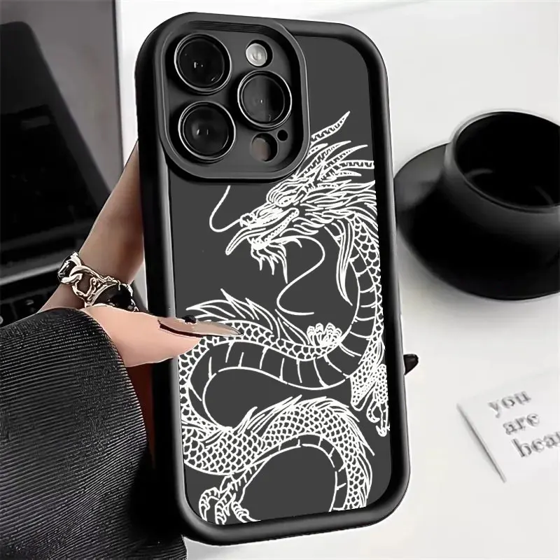 Shockproof Silicon Soft Phone Case with Chinese Dragon Design