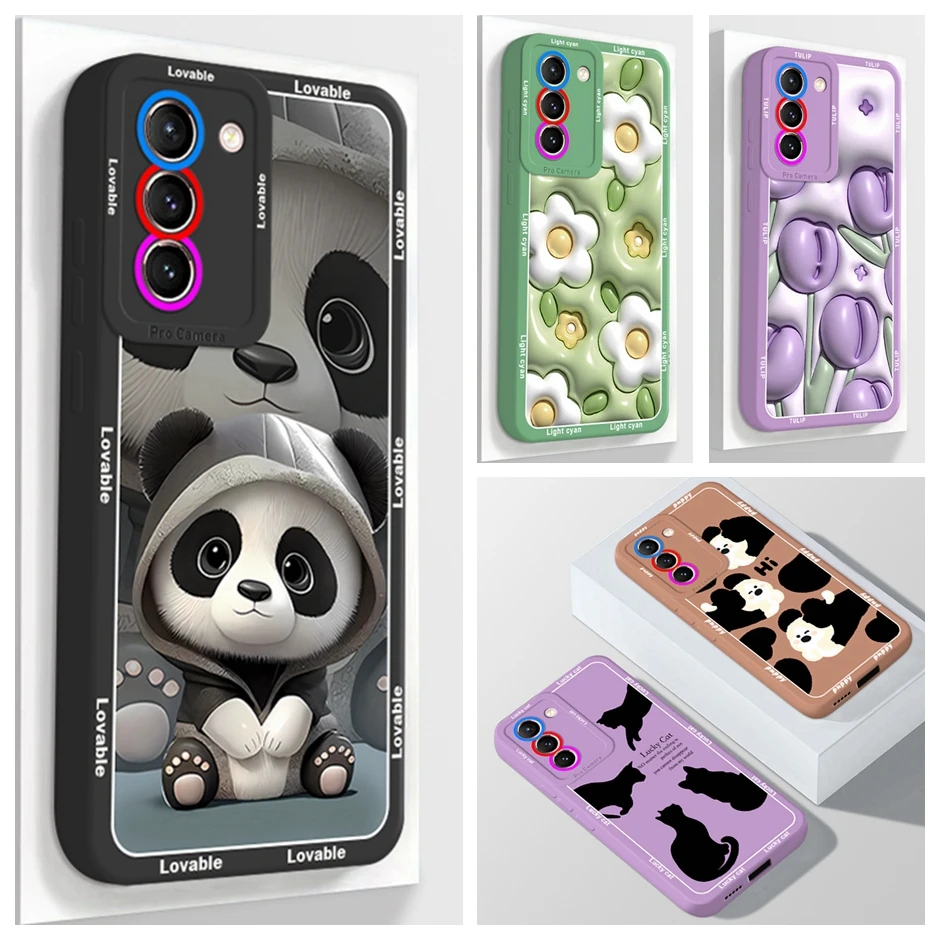 Per Samsung S21 S21 + 5G Custodia Funda Panda Custodia Morbida In Silicone Per Samsung Galaxy S21 Fe Shell Samsungs21 Plus Pro 5G Custodie
