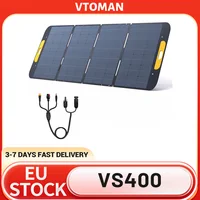 Panneau solaire pliable VTOMAN VS400 400W, cellules monocristallines à haute efficacité 23%, surface ETFE étanche IP67, support réglable, connecteur MC4 pour stations d'alimentation portables, conception ultra-portable et pliable pour une utilisation nomade, construction robuste 1