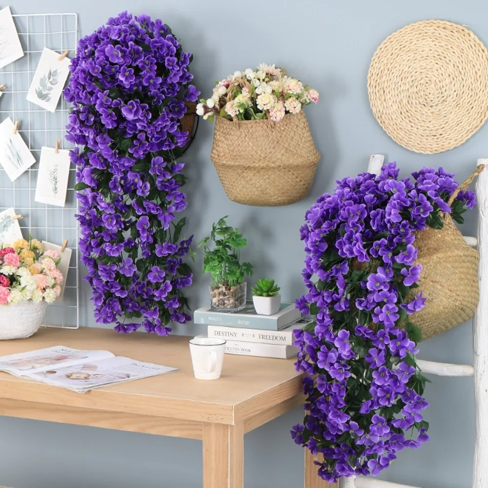 100cm Violet Artificial Orchid Hanging Basket for Party and Wedding Decoration