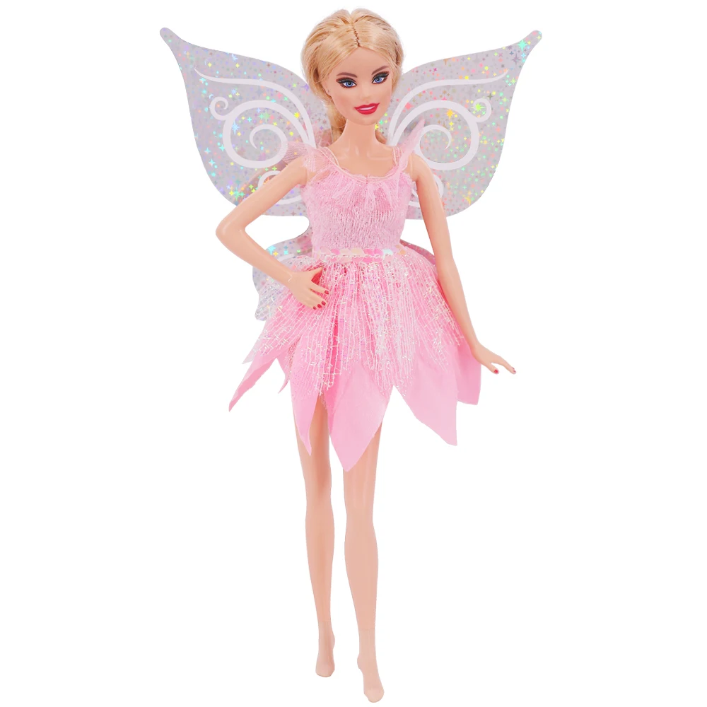Clothes for Barbies ElfQueen Beautiful Dress Colorful Butterfly Wings 11.8 inch 28 Cm Babies Doll Clothes Fairy Tale Characters 5