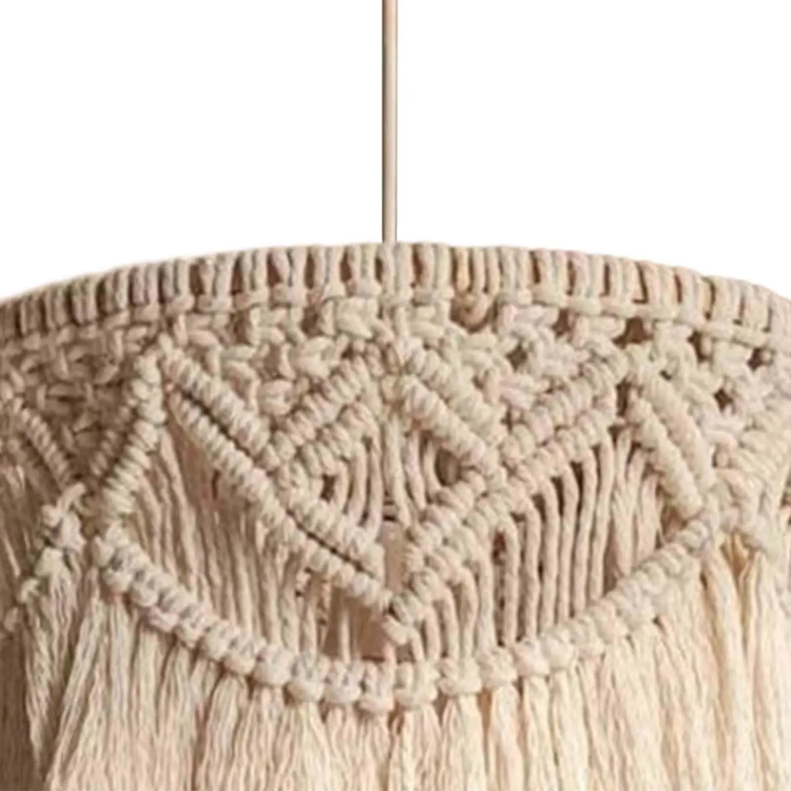 Macrame Lamp Shade Handwoven Durable Rustic Pendant Light Cover for Housewarming Gift Apartment Dining Room Office Restaurant