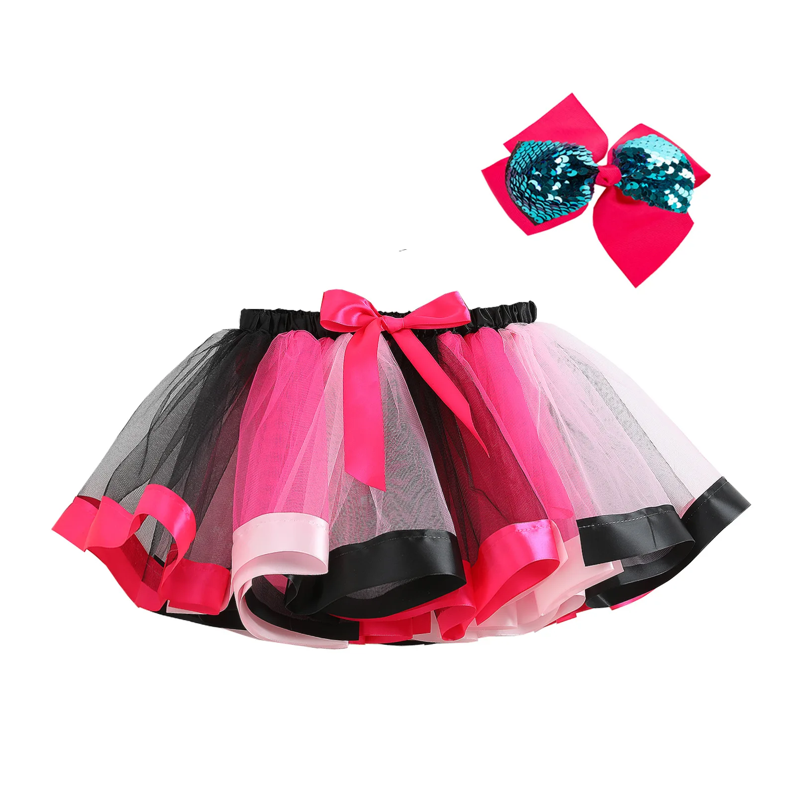 

Girls Rainbow Tutu in Mesh Skirts Kids Baby Half Skirt 2024 Summer Party Mini Skirts Dance Ballet Tutu Skirt Princess Dresses