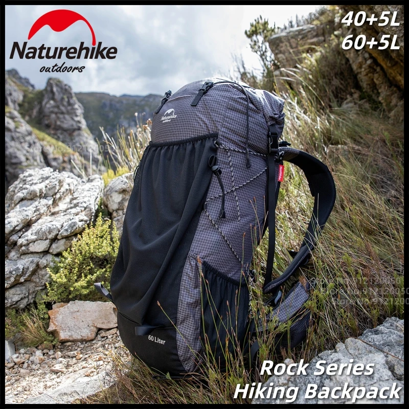 

Naturehike 60L+5L Camping Hiking Climbing Backpacks Piggyback Breathable Lightweight naure hike1160g With Rain Cover NH19BP095