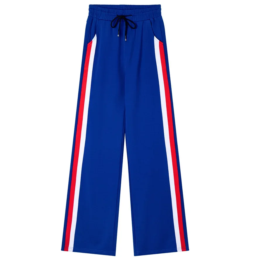 2023 New High Waist Loose Straight Pants Slim Side Striped Sweatpants Drape Casual Pants
