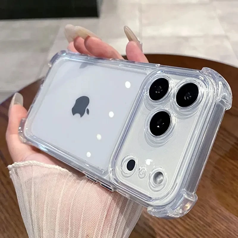 Luxury Transparent Acrylic Shockproof Bumper Phone Case - Clear Hard Cover