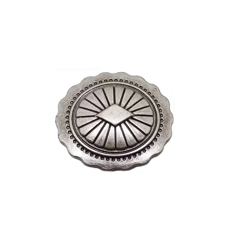 Description Picture 6 of item5Pcs 30*27mm Retro Silver Tribal Beauty Diamond Flower Leathercraft Belt Handbag Conchos Screwback Leather Trim