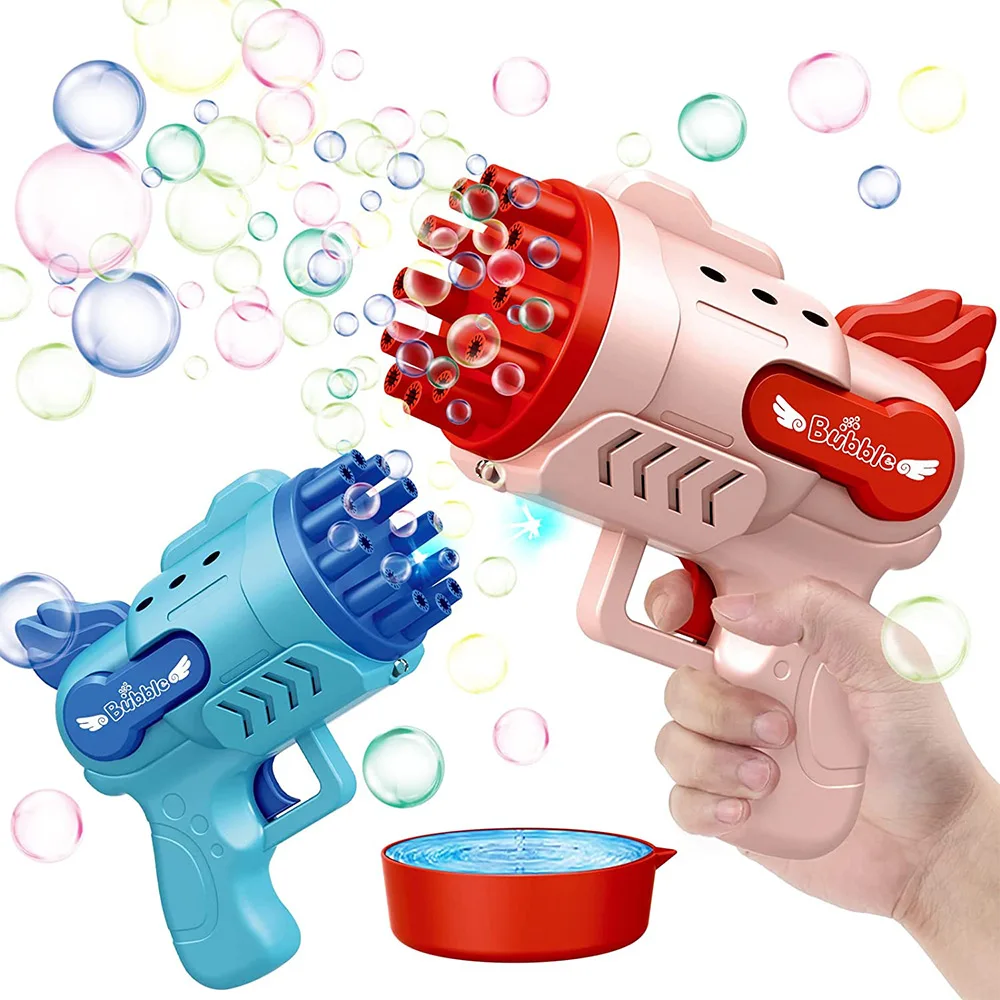 12-Hole Electric Bubbles Gun Kids Toy Automatic Blower Portable Pomperos with Light Toy for Children Gift унитаз компакт serel children 8702dogr