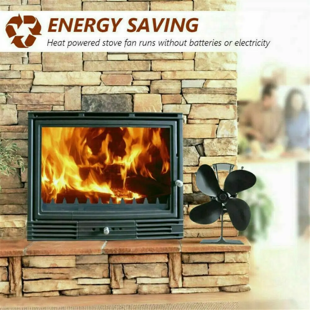 Heat Power Stove Top Fan 4 Blades for Wood Burner