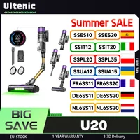 Aspirateur balai sans fil Ultenic U20, aspiration 55,000 Pa, poubelle 1,5 L, filtration en 7 étapes, autonomie de 60 minutes, baguette pliable de 65 cm 1