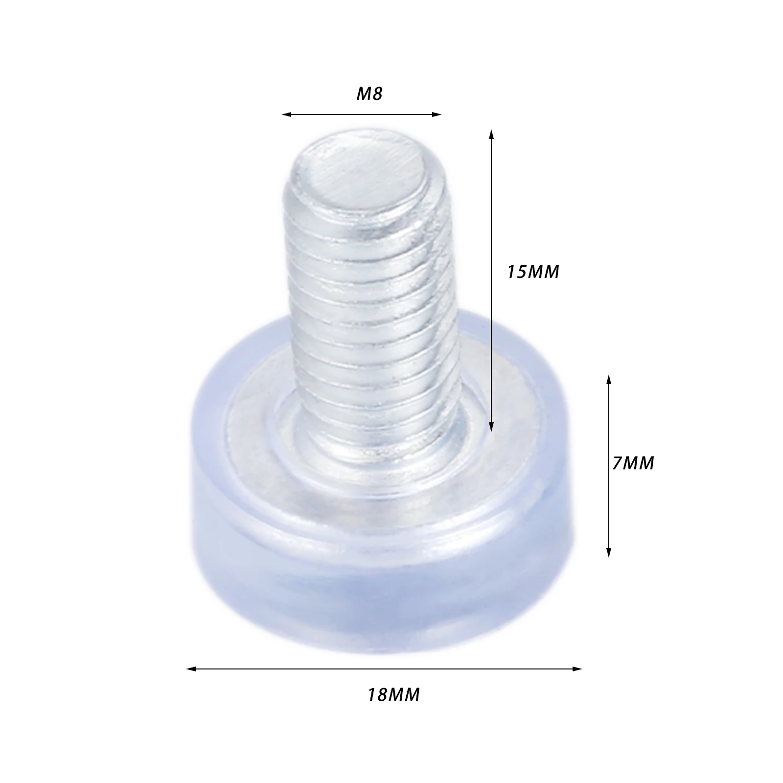 10pcs Furniture Feet Adjustable Transparent Pad Screw M6/M8*18mm Leveling Table Height Balance Chair Leg Protect Floor Anti-slip
