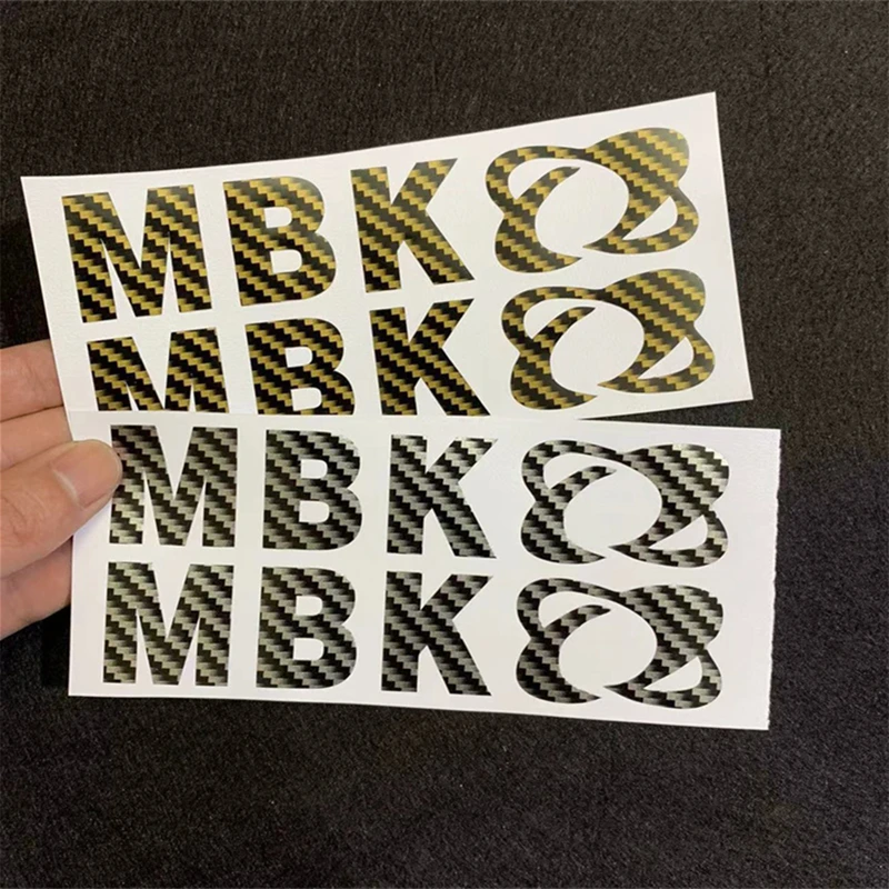 

2pcs Motorcycle Refit Personalized Sticker Motorcycle MBK Logo Decorative Carbon Fiber Vinyl Wrap Film Waterproof Decals for MBK