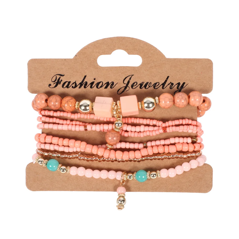 Vibrant Bohemian Handmade Beaded Bracelet Set for Women – Colorful Summer Jewelry Accessories