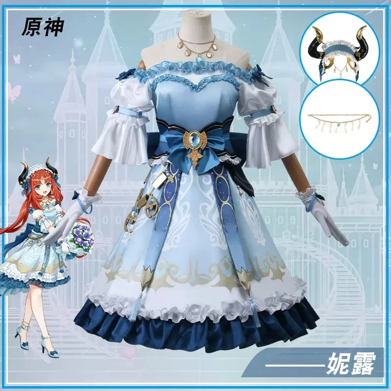 

Spots Cos Genshin Impact Anime Game Cosplay Nilou Woman Full Set Of Western Style Dress Clothes