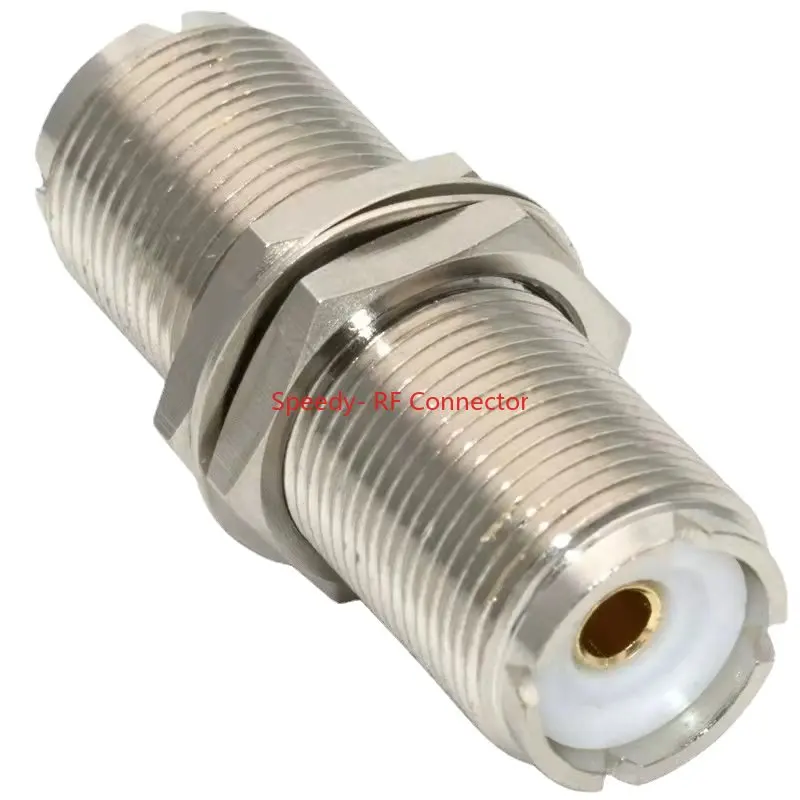 2 conectores SO239, conector UHF de montaje en chasis PL259, adaptador 2 conectores SO239, conector UHF de montaje en chasis PL259, adaptador