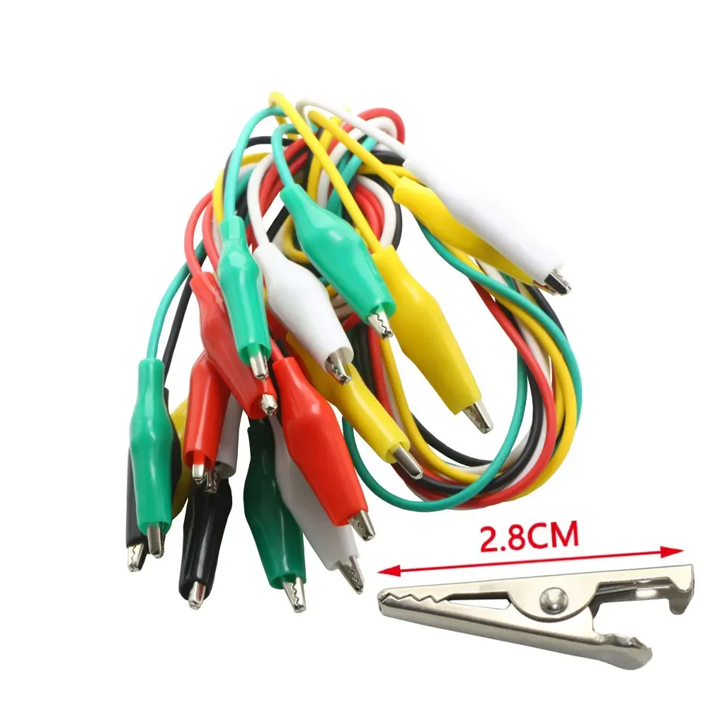 10PCS Alligator Clips Electrical DIY Test Leads Double Head Test Jumper Wire 50CM,alligator clips,electric test clamp,test probes,test leads,test lead wire,electrical test wire
