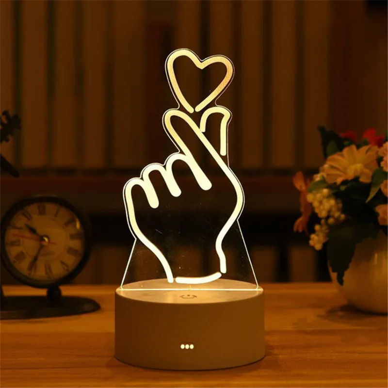 3D Lamp Acrylic USB LED Night Lights Neon Sign Lamp Xmas Christmas Decorations for Home Bedroom Birthday Decor Wedding Gifts potato night light Night Lights