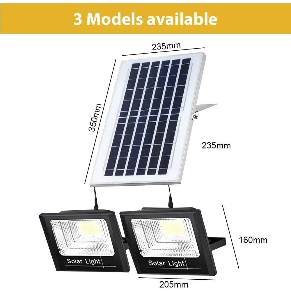 LED Solar Flood Light Sensor Street Outdoor Garden With Remote Control Security Dual Lights — view 6