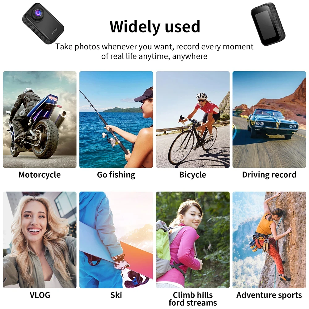 Action caméra ultra compacte portable pour moto et vélo vlogging_voghion.com