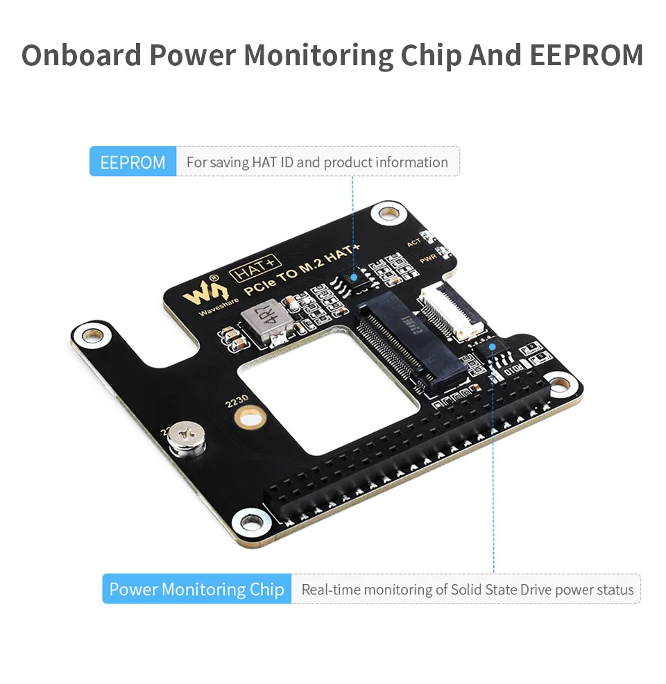 Raspberry pi Placa de Expansão de Alta Velocidade Pcie para M.2 Hat Nvme Cabo 16p Gpio Suporte Header Cooler Ativo para Rpi Pi5 - Imagem 3