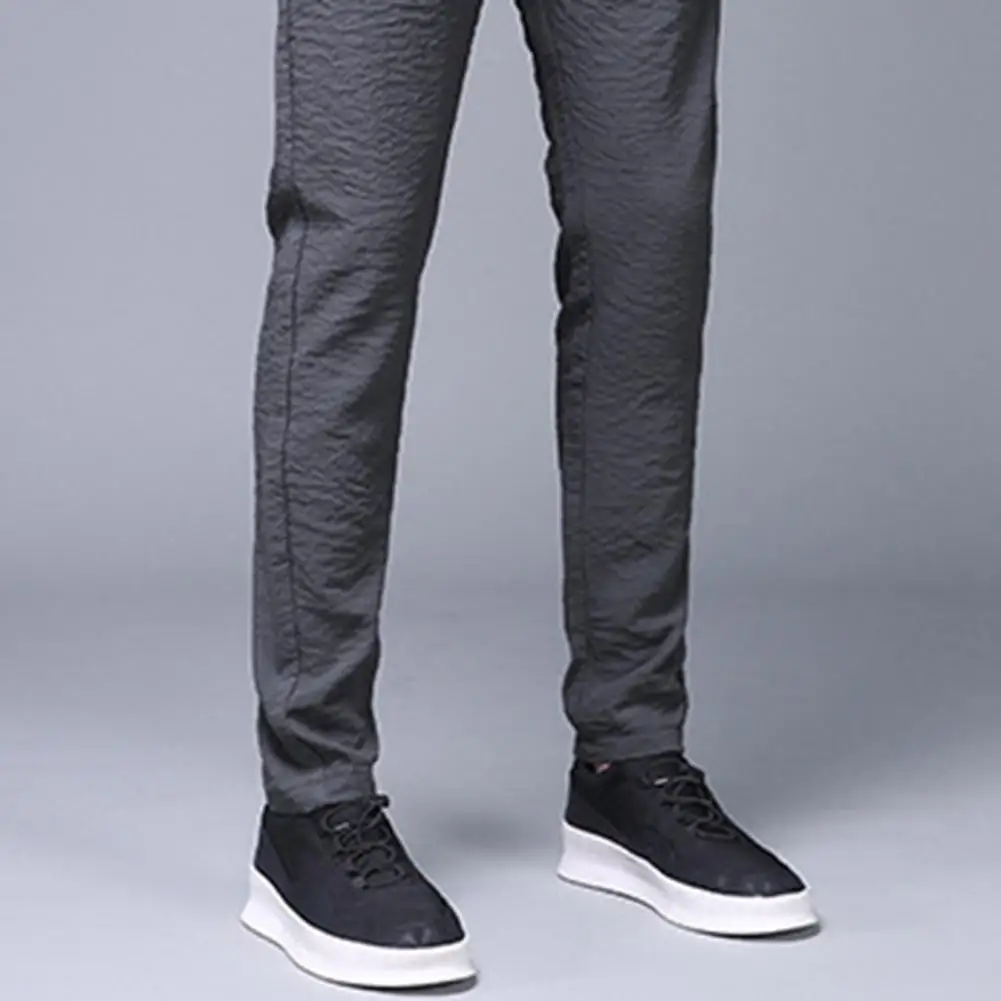

Stylish Men Pants Smooth Elastic Waistband Thin Men Air Conditioning Pants Sport Pants Sweat Absorbing
