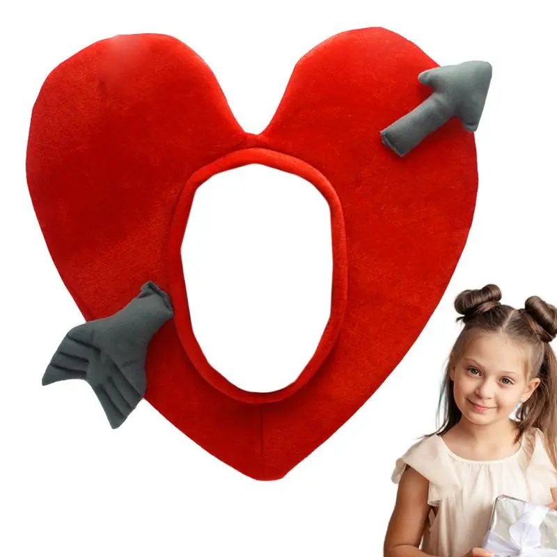

Heart Headgear Cartoon Love Heart Plush Headgear Unisex Costume Role Play Hat Plush Festival Cosplay Party Hat Photo Props