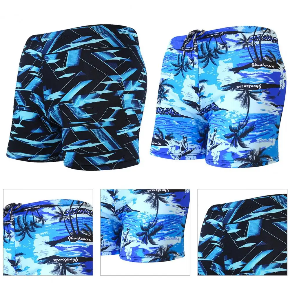 Terrific Swimming Trunks Eye-catching High Elasticity Quick Dry Sharp Printing Swimming Shorts 3