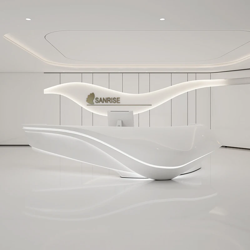 

Garden Modern Reception Desk Consable Cashier Spa Vanity Reception Desk Coffee Shop Escritorios De Ordenador Furniture 25XP