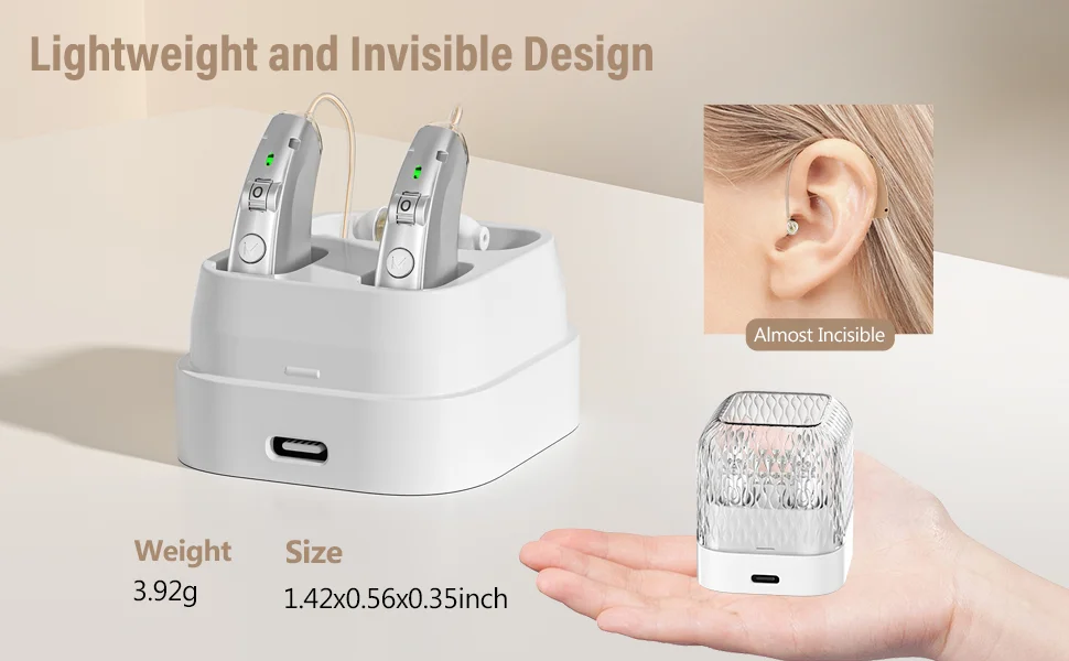 Description Picture 4 of itemRechargeable hearing aids for seniors  with noise reduction ,Digital Hearing Amplifiers for Hearing Loss, with  charging case.