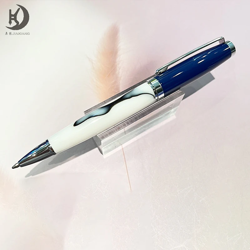 Pearl White Executive Luxury Ballpoint Pen - Elegant Acrylic & Metal Design