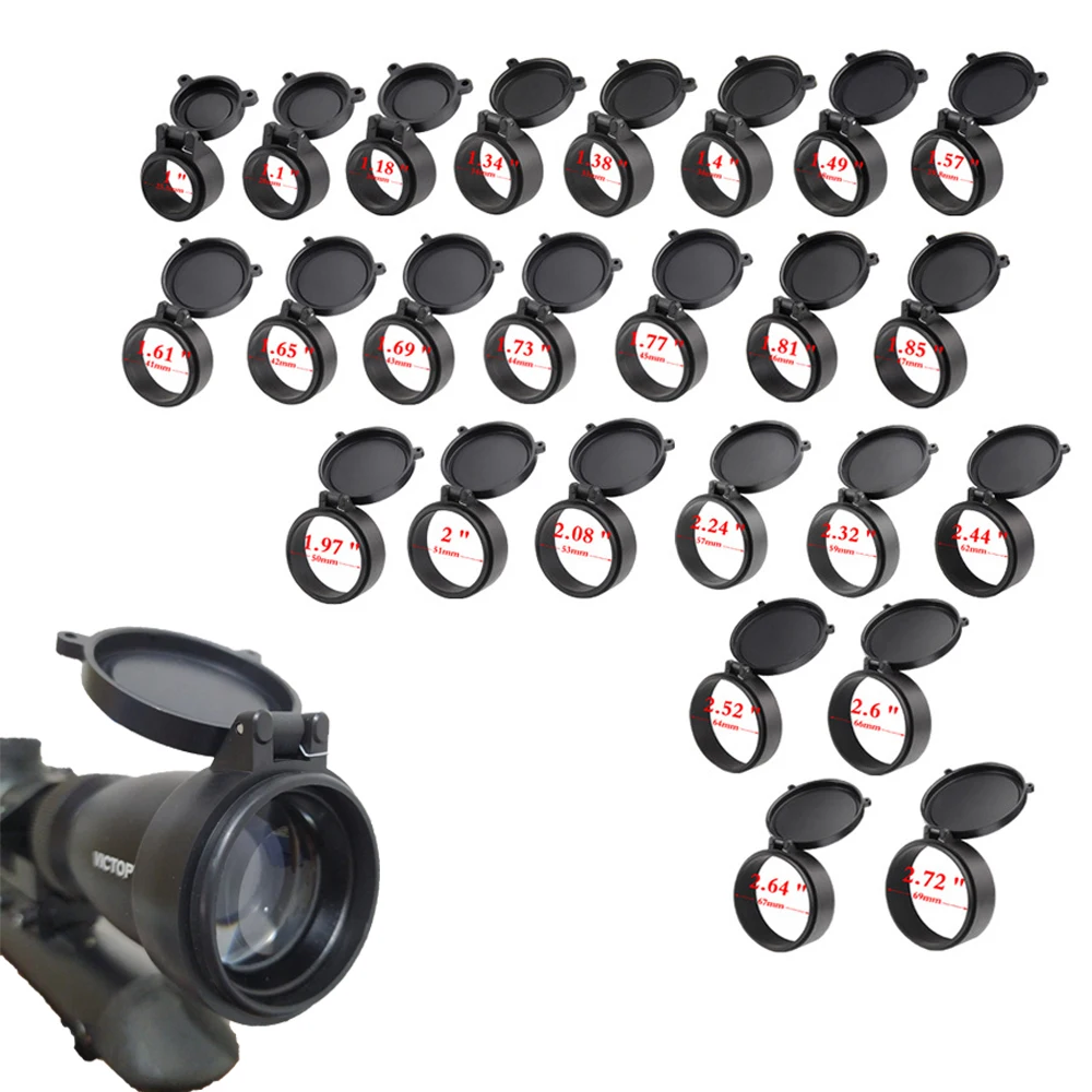 Quick Open Flip-Up Lens Protection Cover for Riflescopes and Binoculars