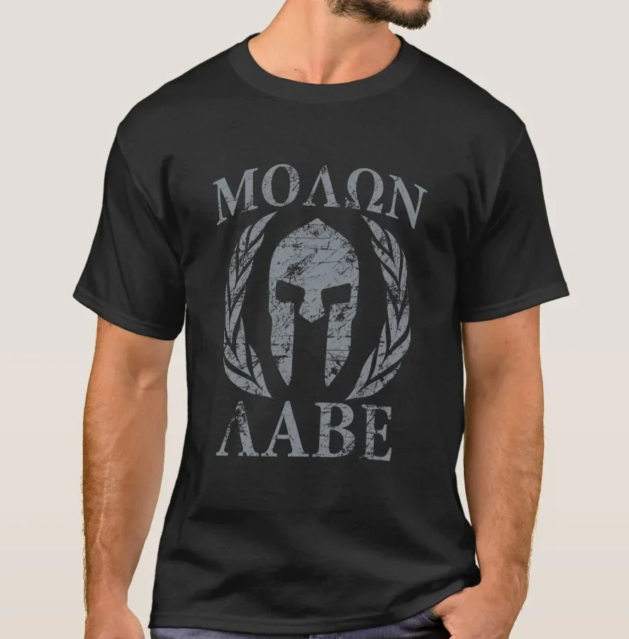Vintage Spartan Warrior Laurels Casco Molon Labe T-Shirt 100% Cotone O-Collo Estate Manica Corta Casual T-Shirt Da Uomo Taglia S-3Xl