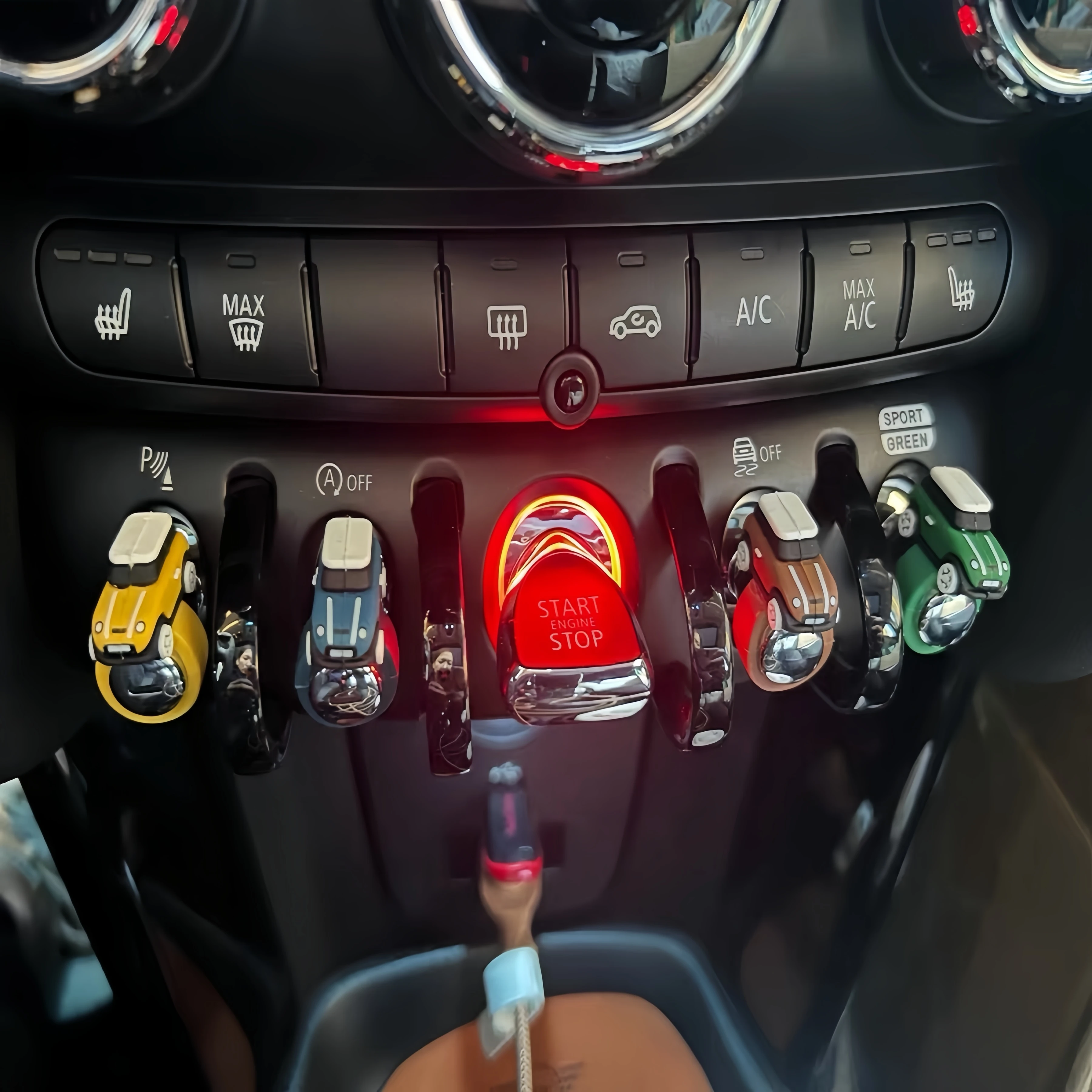BMW 미니 쿠퍼 F54 F55 F56 F57 F60 차량용 실내 장식품 시동 버튼 스티커