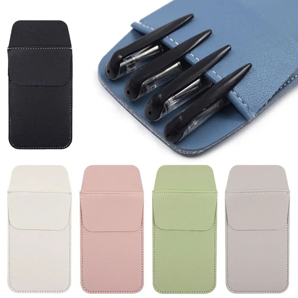 

PU Leather Pencil Bag for Clothes Pocket Protector Doctor Nurse Staff Leak-proof Pen Pouch Hospital Accessory Business Supplies