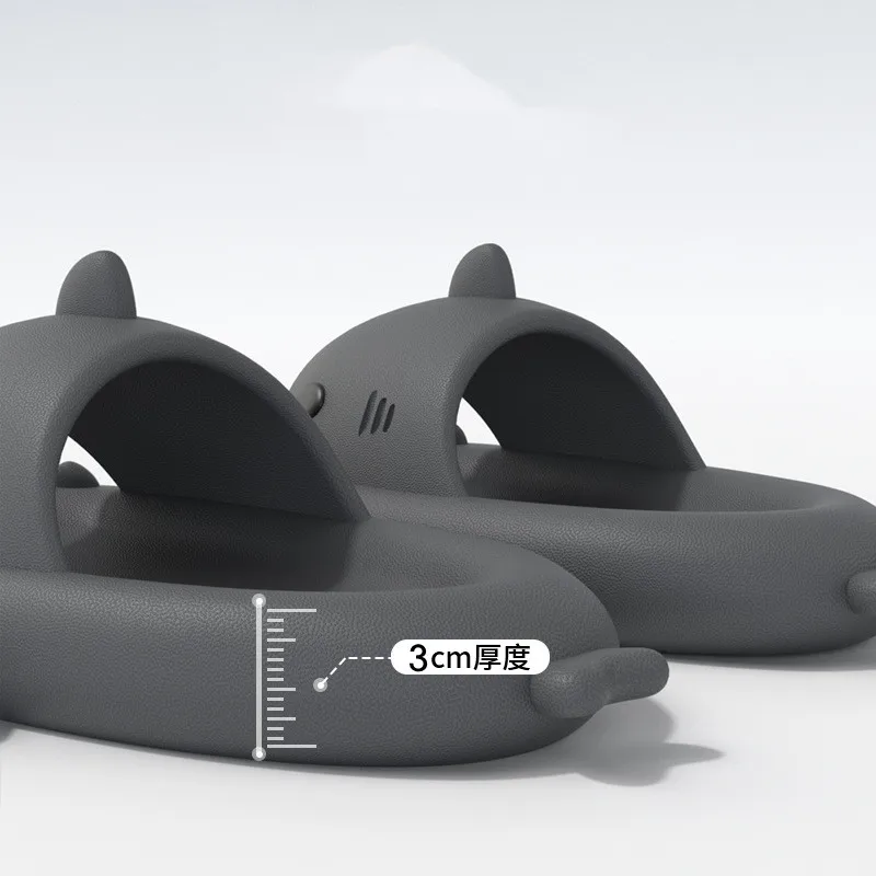 Adult Shark Slippers Summer Men Women Bathroom Flip Flops Couple Home Anti-skid Flat Kids Cartoon Sandals
