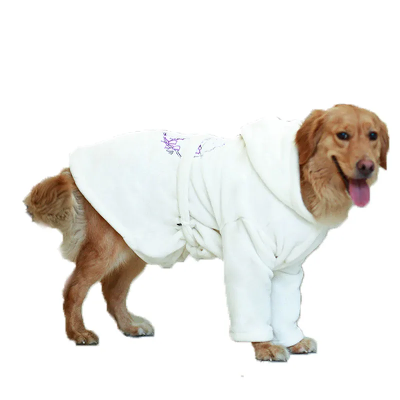 Winter Big Dog Clothes Bathrobe Large Dog Pajamas Night Gown Samoyed
