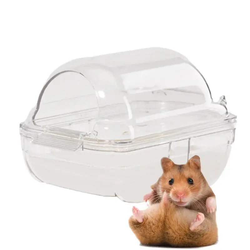

Hamster Sand Bath Container Detachable Guinea Pig Hideout Cages Transparent Anti-Splash Mouse Bathtub Box Small Pet Supplies