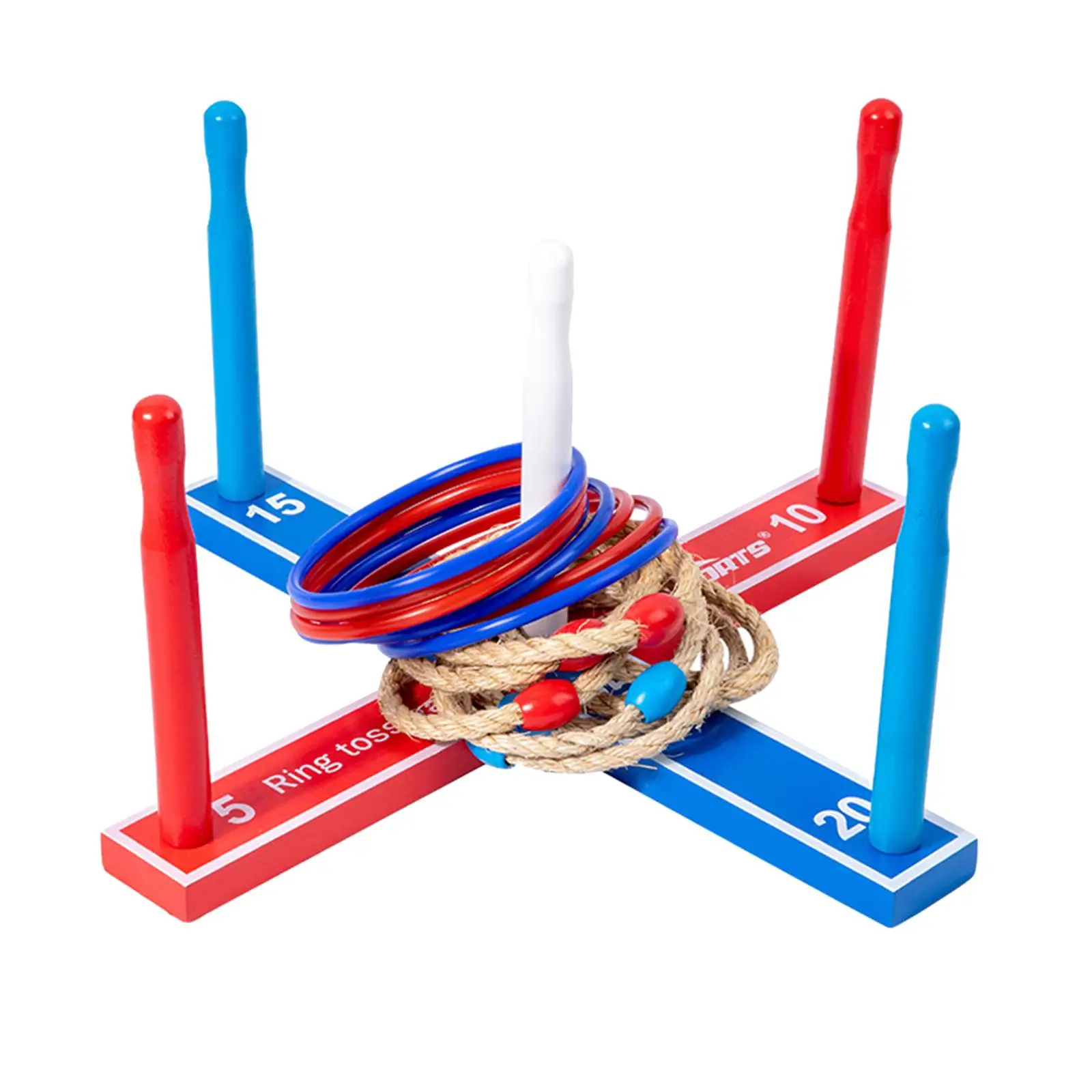 

Wood Ferrule Game Puzzle Toy Carnival Outdoor Yard Game Gift Backyard Ring Toss Toy Set for Camping Garden Christmas Adults