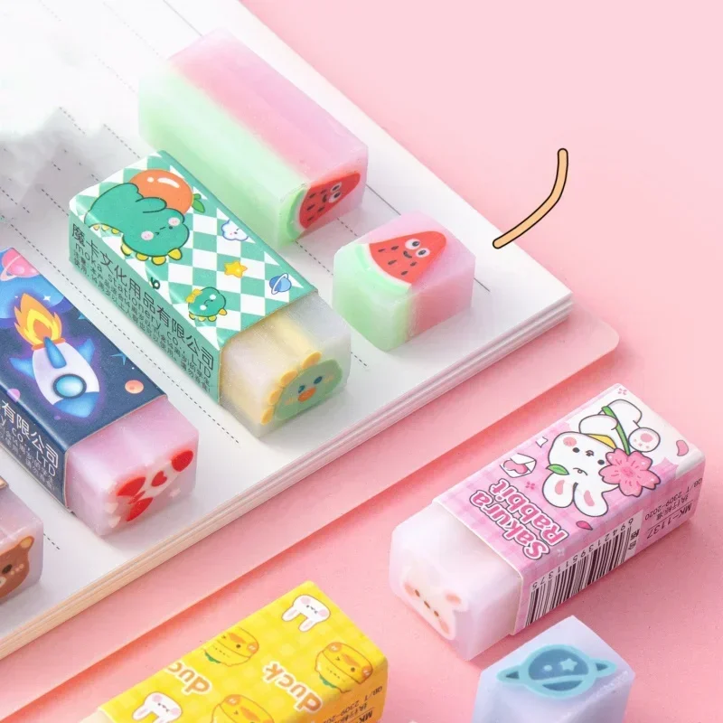 Cute Cartoon Eraser for Kids Boy Girl Lovely Animal Bunny Bear Pencil Eraser Student Stationery Back To School 1 Piece