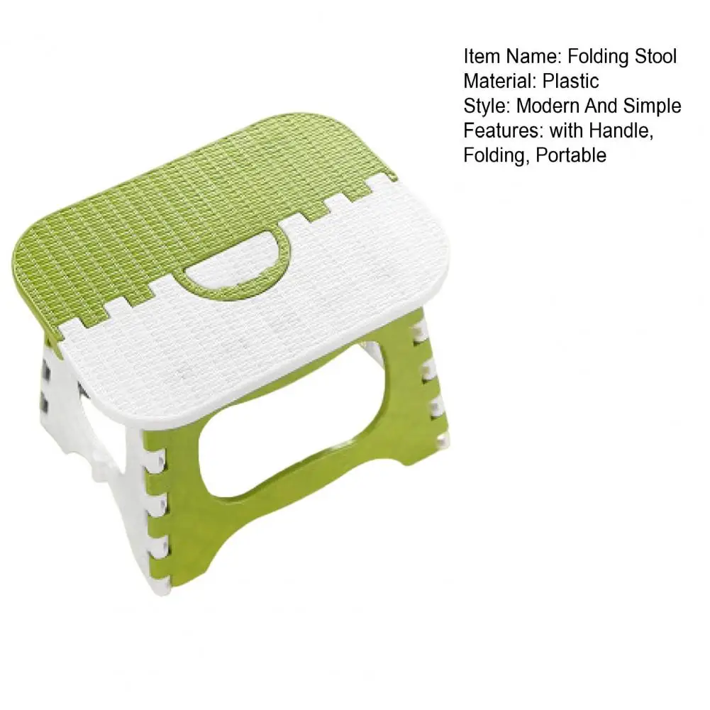 Plastic Folding Stool With Handle Lightweight Outdoor Camping Hunting Picnic Fishing Mini Collapsible Step Stool Chair Seats