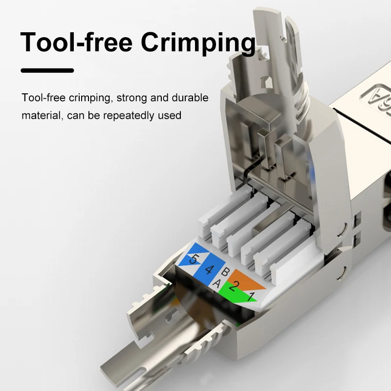 Rede Cabo Extender Junção Adaptador Caixa de Conexão Conector de Extensão Rj45 Lan Full Blindado Toolless Cat6 Cat6a Cat7 - Imagem 5
