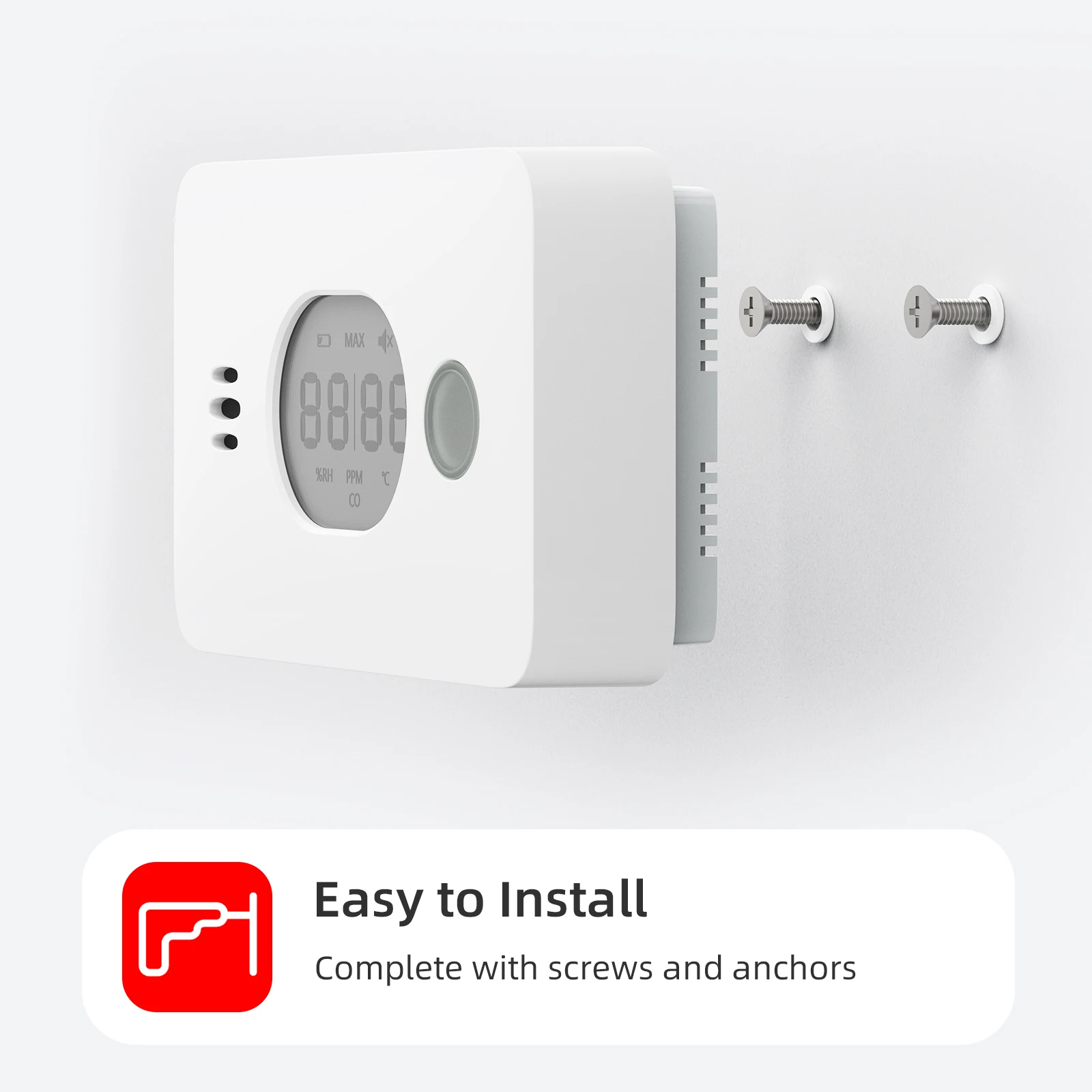 3 in 1 Carbon Monoxide Detector with Temperature&Humidity Digital screen Wireless CO Detector Home Security Protection CO Alarm